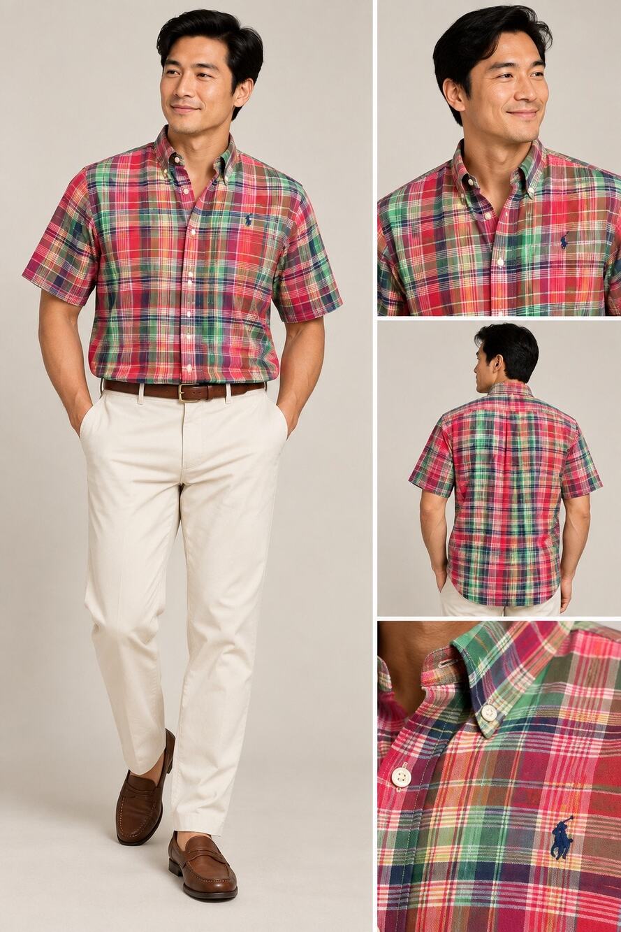 Ralph Lauren Men's 2XLT Authentic Indian Madras Plaid Shirt Preppy